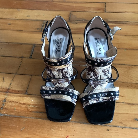 Michael Kors Black and Brown snakeskin Stiletto Heels - Picture 2 of 5
